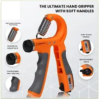 MANOGYAM Hand Gripper | Hand Grip | Finger Exerciser | Muscle and Injury Recovery | Forearm Exerciser with Counter Adjustable 5 Kg To 60 Kg | Hand Grip Strengthener for Men  Women (Orange)-thumb1