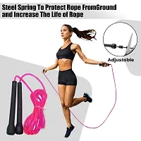 Manogyam Pencil Skipping Rope Designed for Comfortable Handle Skipping Rope for Workout and Fitness Training for Men Women and Kids (Pink)-thumb3