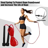 Manogyam Pencil Skipping Rope Designed for Comfortable Handle Skipping Rope for Workout and Fitness Training for Men Women and Kids (Red)-thumb1