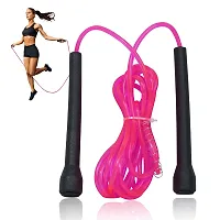 Manogyam Pencil Skipping Rope Designed for Comfortable Handle Skipping Rope for Workout and Fitness Training for Men Women  Kids (Pink  Red)-thumb1