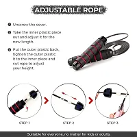 Manogyam Skipping Rope for Men, Women  Children Jump Rope for Exercise Workout  Weight Loss - Tangle Free Jumping Rope for Kids (Black  Red)-thumb1