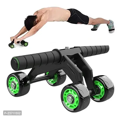 MANOGYAM Ab Roller | Ab Exerciser | Abdominal Exerciser for Abs Workout | Ab Wheel Equipment for Core Workout | Ab Roller Wheel for Home Gym Equipment (Black, Green)