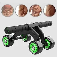 MANOGYAM Ab Roller | Ab Exerciser | Abdominal Exerciser for Abs Workout | Ab Wheel Equipment for Core Workout | Ab Roller Wheel for Home Gym Equipment (Black, Green)-thumb1