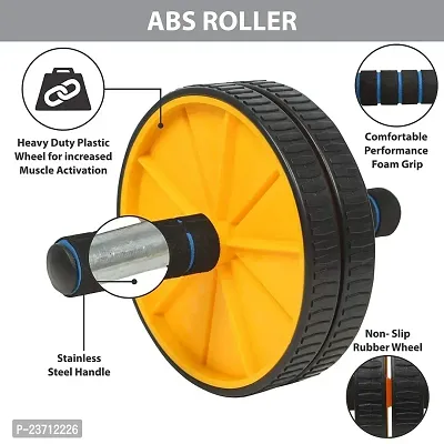 Manogyam Ab Roller  Double Toning Tube with Pushup Bar Combo | Double Wheel Ab Roller | Toning Tube | Pushup Stand | Ab Exerciser | Fitness Combo | Gym Accessories | Full Body Workout Kit-thumb2