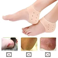 ilicone Gel Heel Pad Socks For Heel Swelling Pain Relief, Dry Hard Cracked Heels Repair Cream Foot Care Ankle Support Cushion Hell Pad For Men And Women (Free Size) (1 Pair)-thumb3