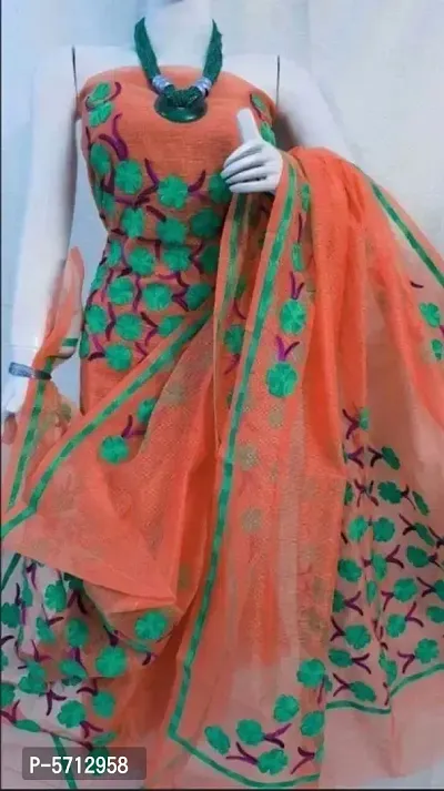 Supernet aari work dress material cheap