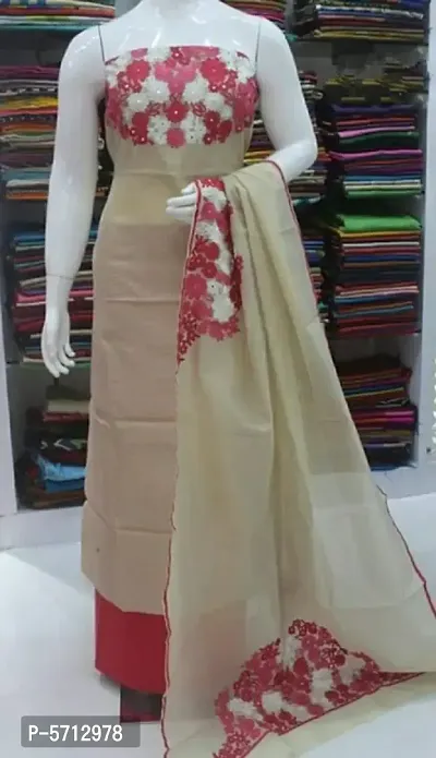 Supernet aari work cheap dress material
