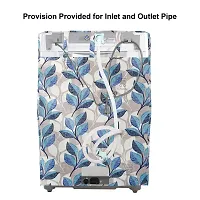 Washable  Dustproof Top Load Fully Automatic Washing Machine Cover With Zip Enclosure Suitable For 5kg to 8kg All Brands (Color-Leaf Blue, Size-23x23x35 Inches)-thumb1