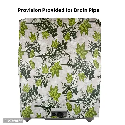 Washable  Dustproof Semi Automatic Washing Machine Cover With Zip Enclosure Suitable For 5kg to 8kg All Brands (Color-Floral Green, Size-33x22x37 Inches)-thumb2