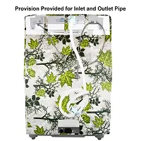 Washable  Dustproof Top Load Fully Automatic Washing Machine Cover With Zip Enclosure Suitable For 5kg to 8kg All Brands (Color-Floral Green, Size-23x23x35 Inches)-thumb1