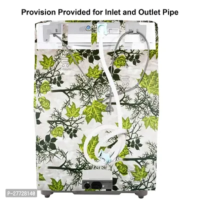 Washable  Dustproof Top Load Fully Automatic Washing Machine Cover With Zip Enclosure Suitable For 5kg to 8kg All Brands (Color-Floral Green, Size-23x23x35 Inches)-thumb2