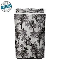 Washable  Dustproof Top Load Fully Automatic Washing Machine Cover With Zip Enclosure Suitable For 5kg to 8kg All Brands (Color-Floral Black, Size-23x23x35 Inches)-thumb2