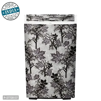 Washable  Dustproof Top Load Fully Automatic Washing Machine Cover With Zip Enclosure Suitable For 5kg to 8kg All Brands (Color-Floral Black, Size-23x23x35 Inches)-thumb3