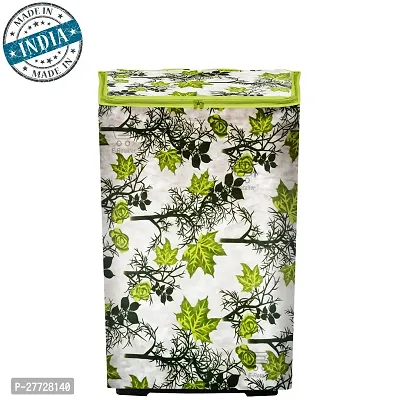 Washable  Dustproof Top Load Fully Automatic Washing Machine Cover With Zip Enclosure Suitable For 5kg to 8kg All Brands (Color-Floral Green, Size-23x23x35 Inches)-thumb3