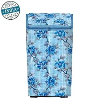 Washable  Dustproof Top Load Fully Automatic Washing Machine Cover With Zip Enclosure Suitable For 5kg to 8kg All Brands (Color-Floral Blue, Size-23x23x35 Inches)-thumb2