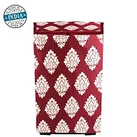 Washable  Dustproof Top Load Fully Automatic Washing Machine Cover With Zip Enclosure Suitable For 5kg to 8kg All Brands (Color-Printed Maroon, Size-23x23x35 Inches)-thumb2