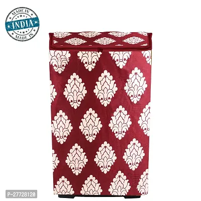 Washable  Dustproof Top Load Fully Automatic Washing Machine Cover With Zip Enclosure Suitable For 5kg to 8kg All Brands (Color-Printed Maroon, Size-23x23x35 Inches)-thumb3