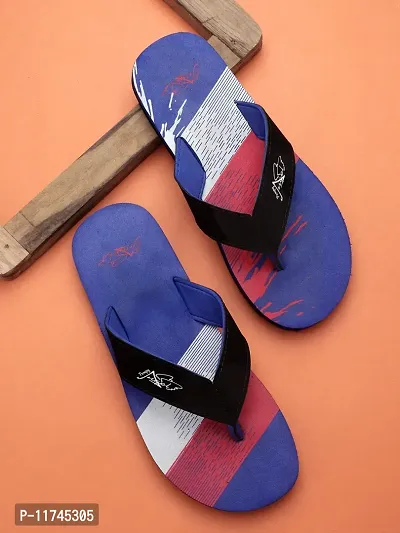 Stylish V Chasil Blue Sliders For Men