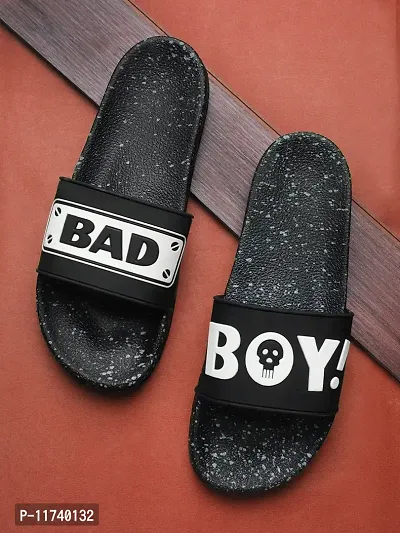 Stylish BadBoy Black Sliders For Men-thumb0