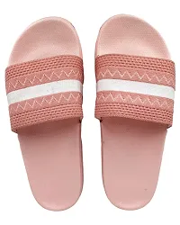 Elegant Fly Knit ZigZag Pink Flip Flops For Women-thumb1