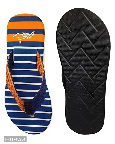 Stylish V 11 Stripes Orange Sliders For Men-thumb3