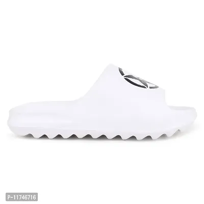 Stylish Zig Zag Skull White Sliders For Men-thumb5