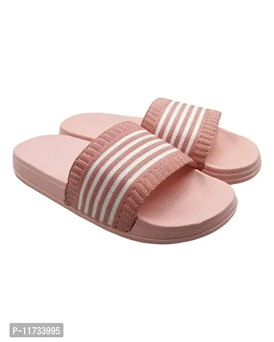 Elegant Fly Knit 5line Pink Flip Flops For Women-thumb3