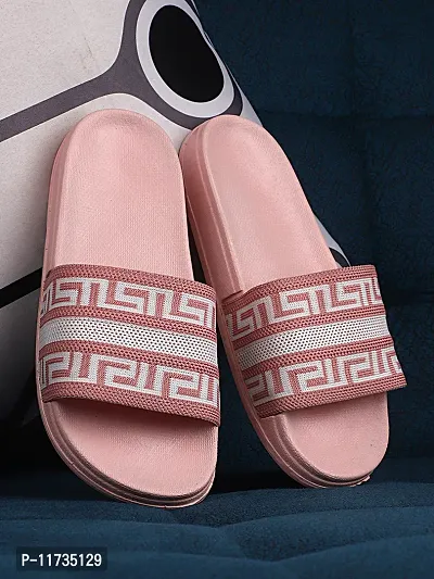 Elegant Fly Knit DoubleR Pink Flip Flops For Women