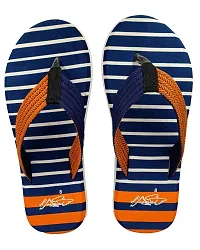 Stylish V 11 Stripes Orange Sliders For Men-thumb1