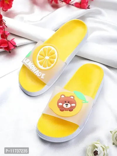 Elegant Lemon Yellow Flip Flops For Women-thumb0