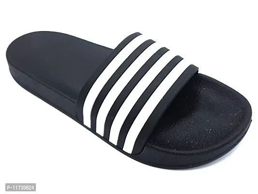 Stylish 4Line Classy Black Sliders For Men-thumb5