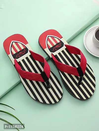 Stylish V Shield Red Sliders For Men