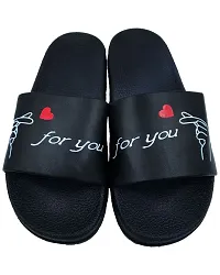 Elegant Love Black Flip Flops For Women-thumb1
