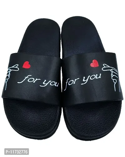 Elegant Love Black Flip Flops For Women-thumb2