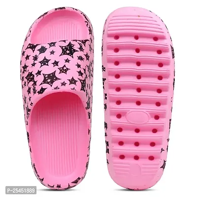 Trendy Elegant Zig Zag Full Stars Pink Flip Flops For Women-thumb2