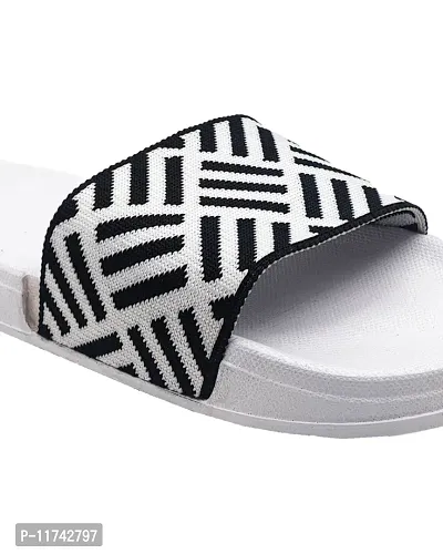 Stylish Fly Knit Cross White Sliders For Men-thumb5