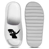 Stylish Zig Zag Dancer White Sliders For Men-thumb3
