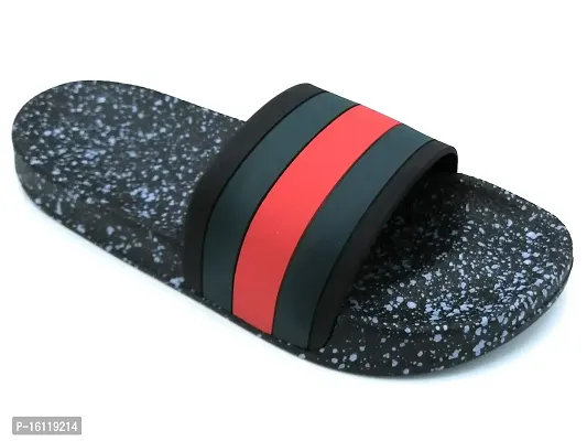 Angel Fashion GI Dotted Slipper/Flip Flops for Men,Black,9 (UK/India)-thumb2