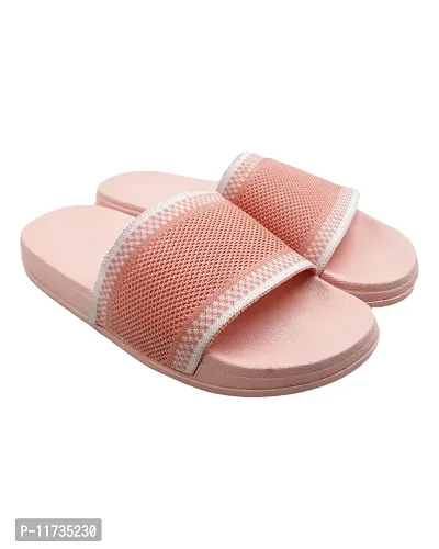 Elegant Fly Knit Jhumroo Pink Flip Flops For Women-thumb3