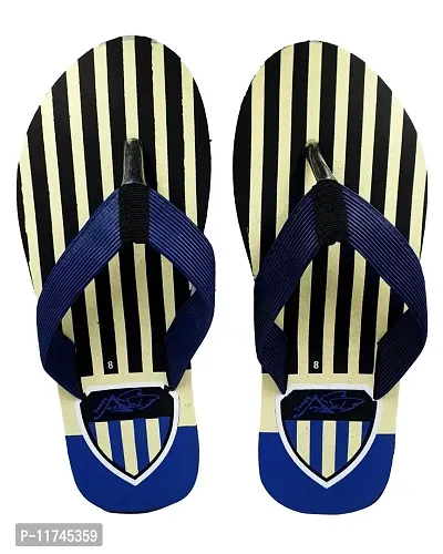 Stylish V Shield Blue Sliders For Men-thumb2