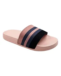 Elegant Fly Knit Stripes Pink Flip Flops For Women-thumb3