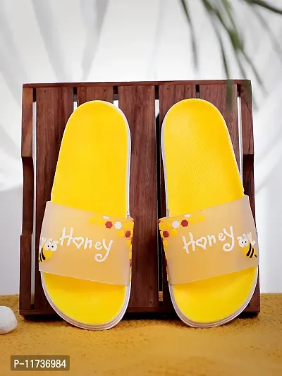 Elegant Honey Yellow Flip Flops For Women