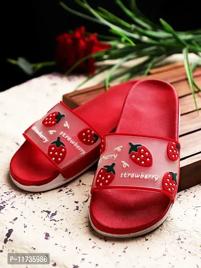 Elegant Strawberry Red Flip Flops For Women