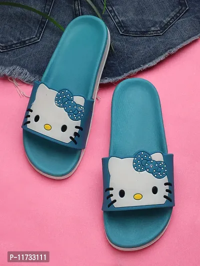 Elegant Kitty Blue Flip Flops For Women