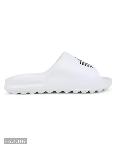 Trendy White EVA Self Design Sliders For Men-thumb5