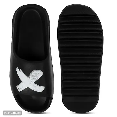 Stylish Zig Zag X Black Sliders For Men-thumb4