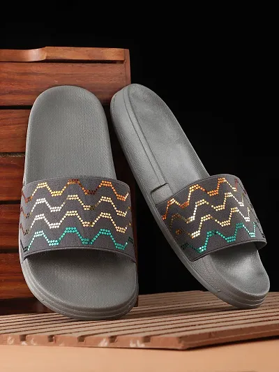 Elegant Fly Knit Wave Flip Flops For Women