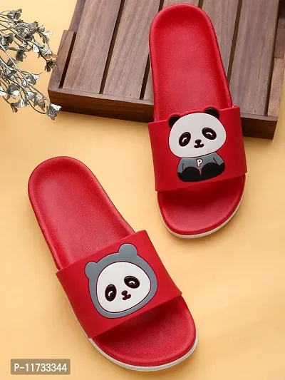 Elegant Panda Red Flip Flops For Women