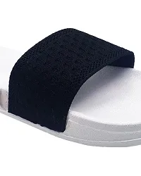 Stylish Fly Knit Blocks White Sliders For Men-thumb4