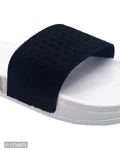 Stylish Fly Knit Blocks White Sliders For Men-thumb5